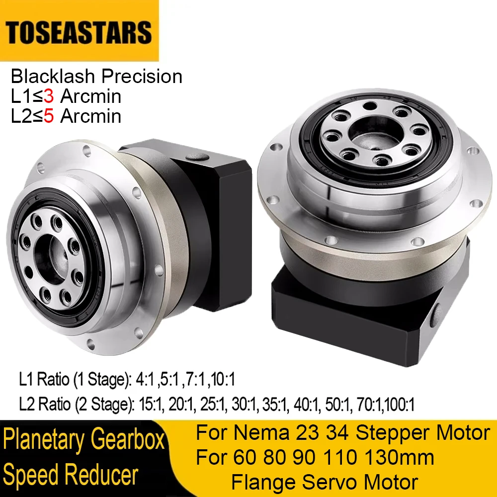 Planetary Gearbox Reducer Nema 23 34 - Saída de disco circular redutor de